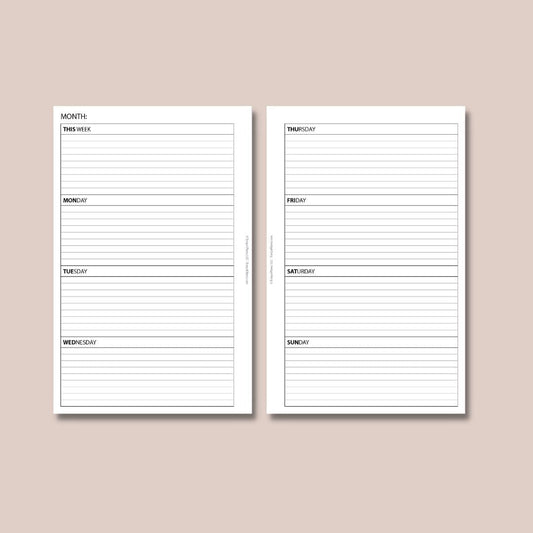 Compact Rings Size | 2024 Weekly & Daily Planner Printable Inserts - Full Package Digital Download