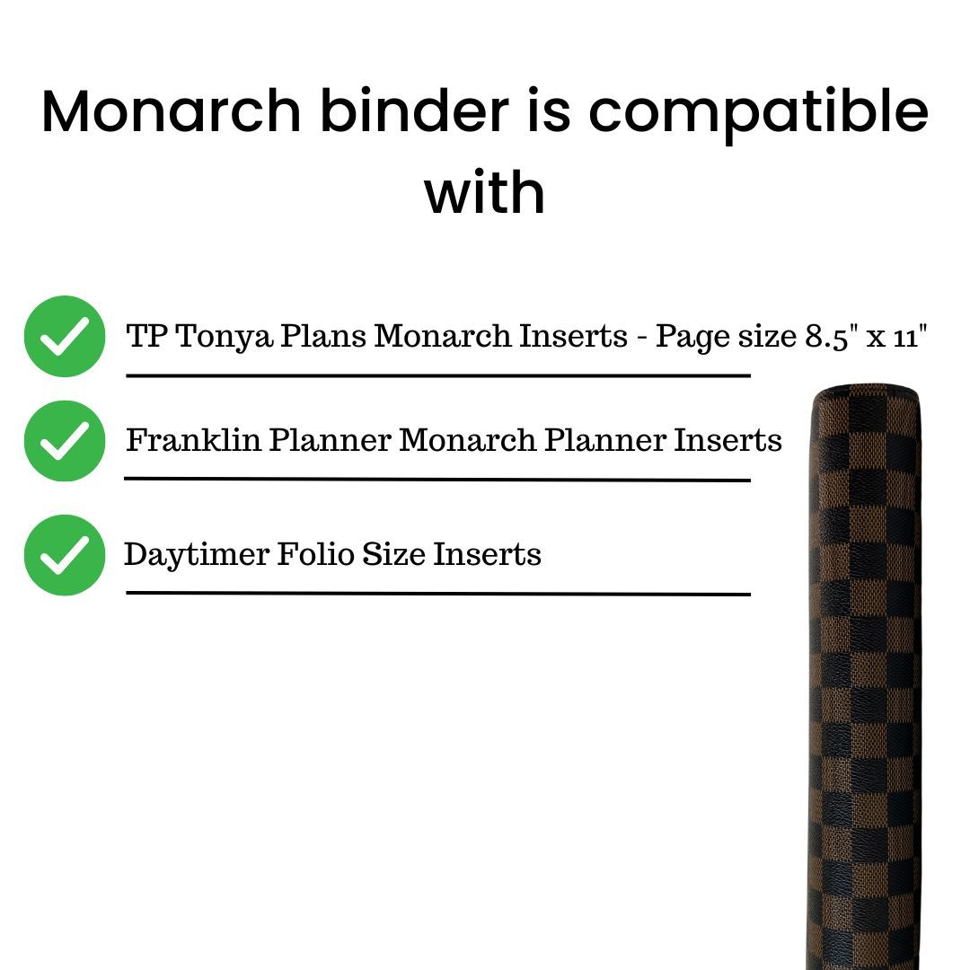 Checkered Monarch Binder - Holds Letter Size Inserts