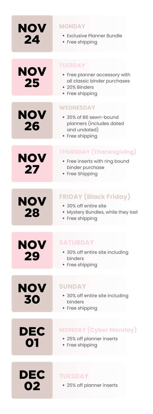 Preview of Tonya Plans Black Friday / Cyber Monday Events