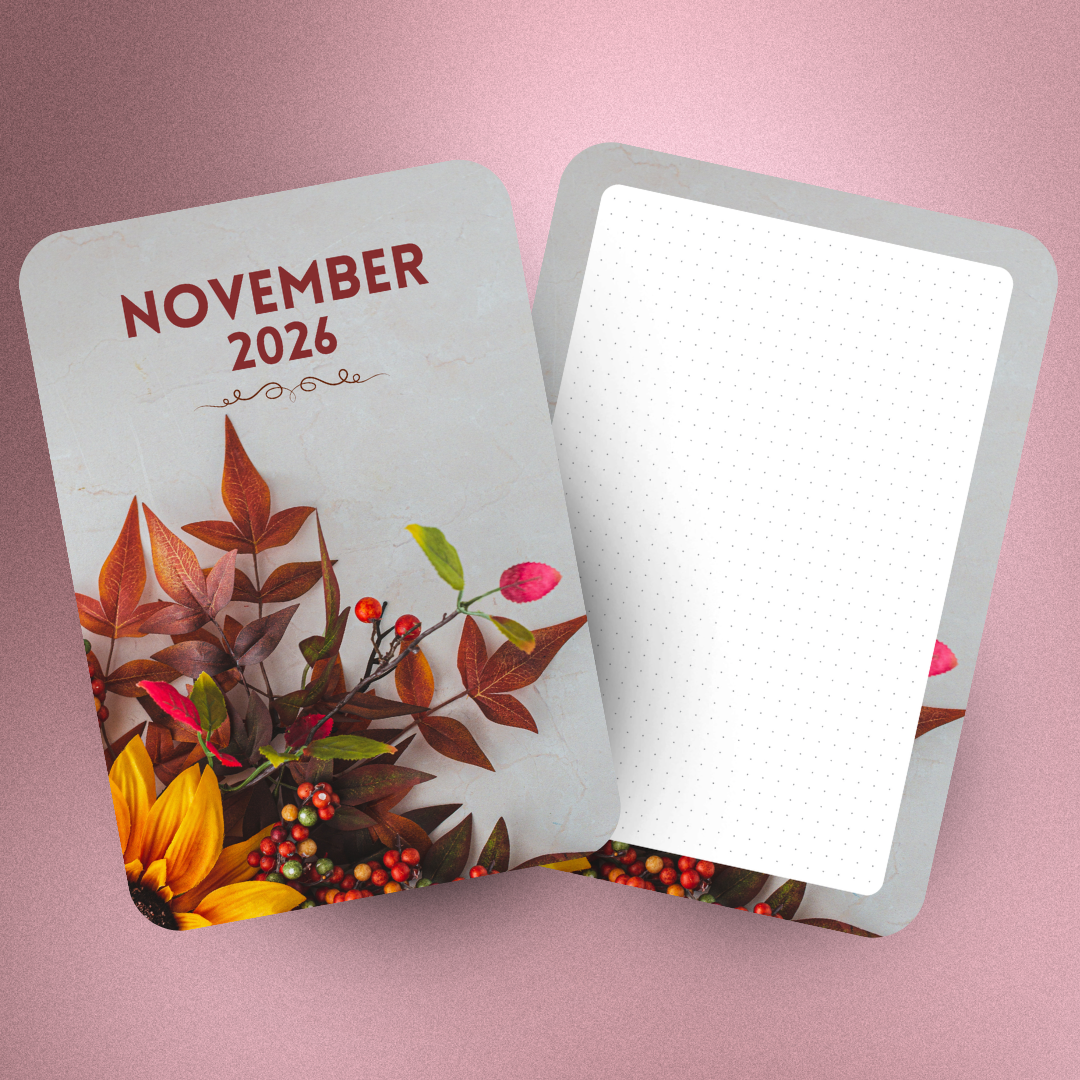 B6 Monthly Floral Jumbo Stickers  (2-Piece)