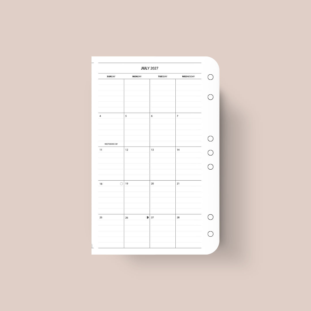 2027 Dated TP Ring-Bound Planner Inserts and Tabs | Sunday Start