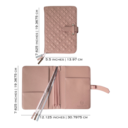 B6 Quilted Vegan Leather Planner Cover With Adjustable Slide Strap Closure