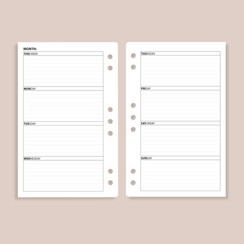 Undated Weekly Horizontal Planner Inserts | Tonya Plans – TonyaPlans