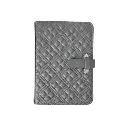 B6 Quilted Vegan Leather Planner Cover With Adjustable Slide Strap Closure