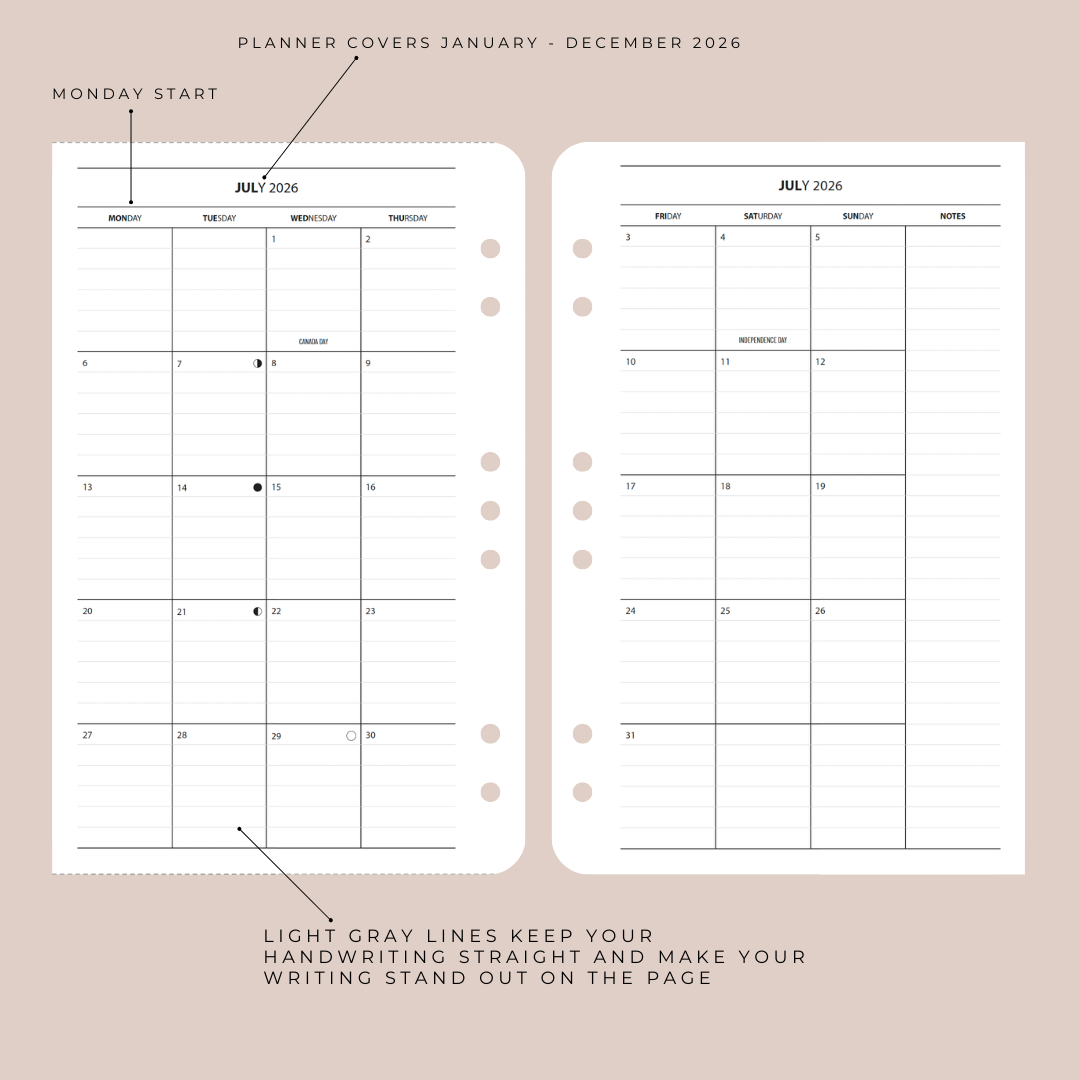 Insertos para agenda con anillas de TP Classic