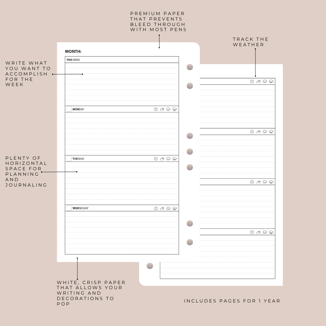 Insertos para agenda con anillas de TP Classic