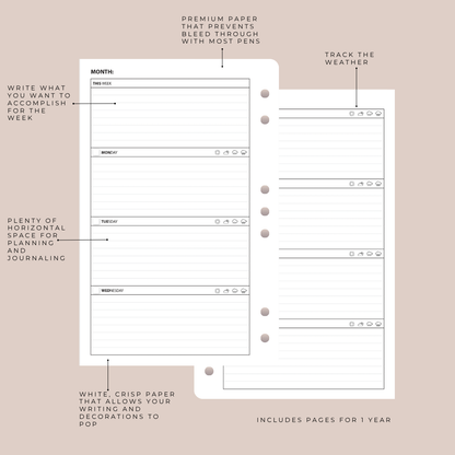 Insertos para agenda con anillas de TP Classic