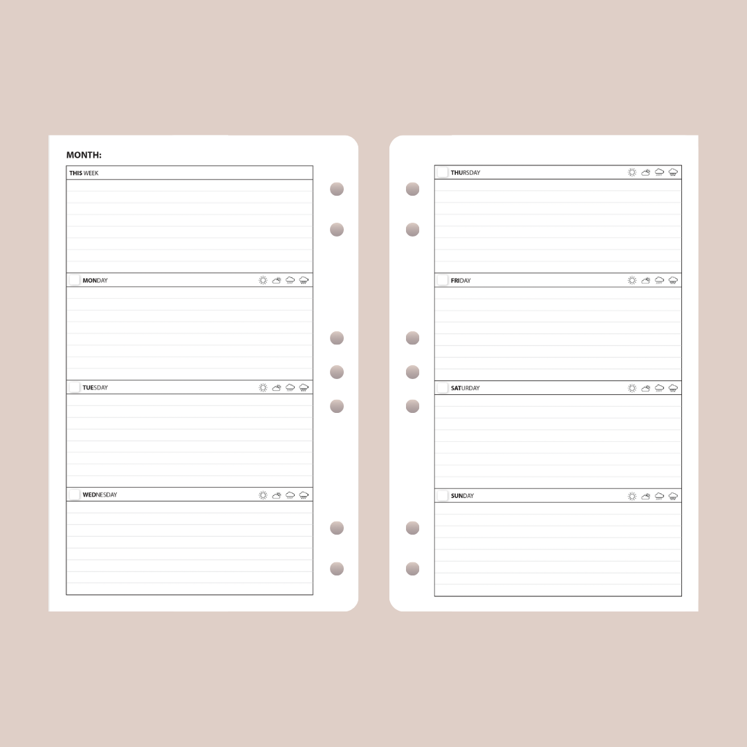 Insertos para agenda con anillas de TP Classic
