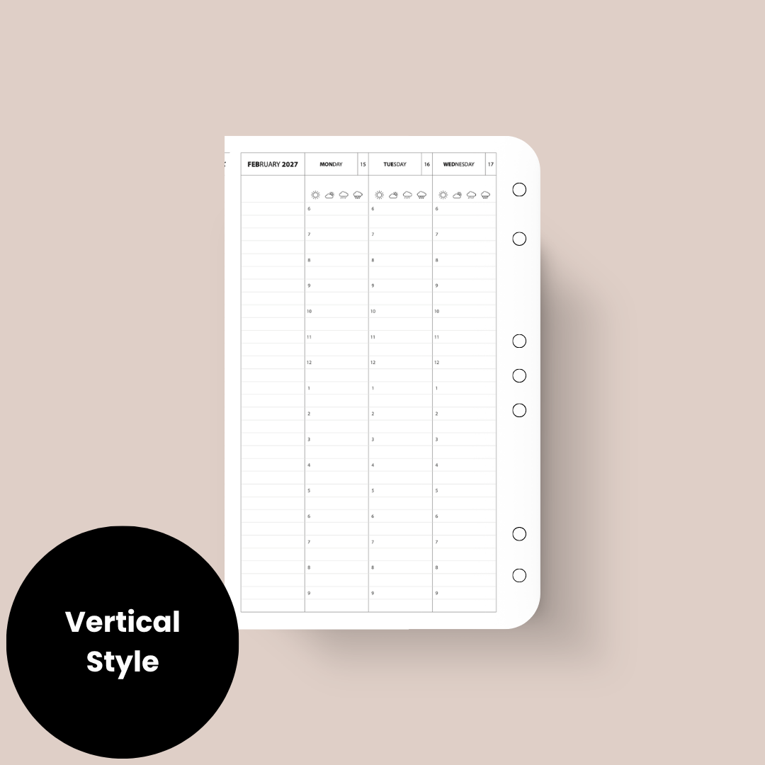 2027 Dated TP Ring-Bound Planner Inserts and Tabs | Sunday Start
