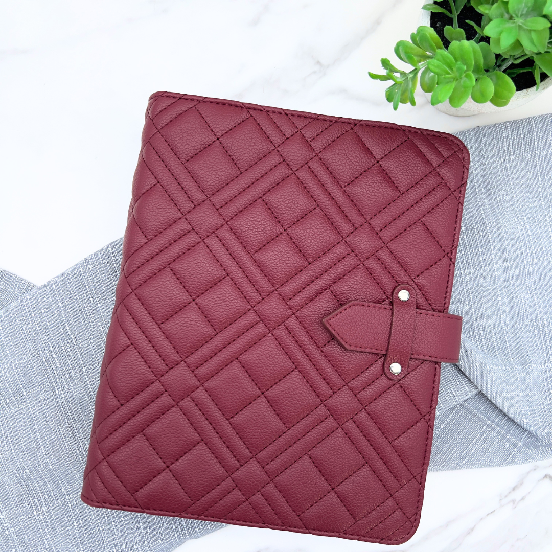 Genia Strap Binder - Burgundy