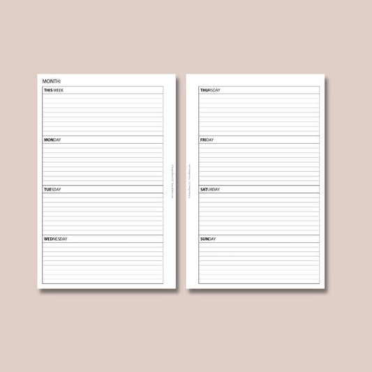 2024 DAILY Planner INSERT PACK/A5 Ring Binder Inserts 