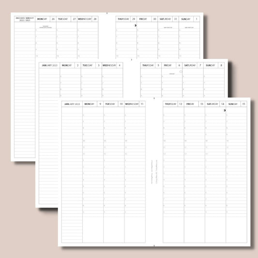 Compact Rings Size | 2024 Weekly & Daily Planner Printable Inserts - Full Package Digital Download