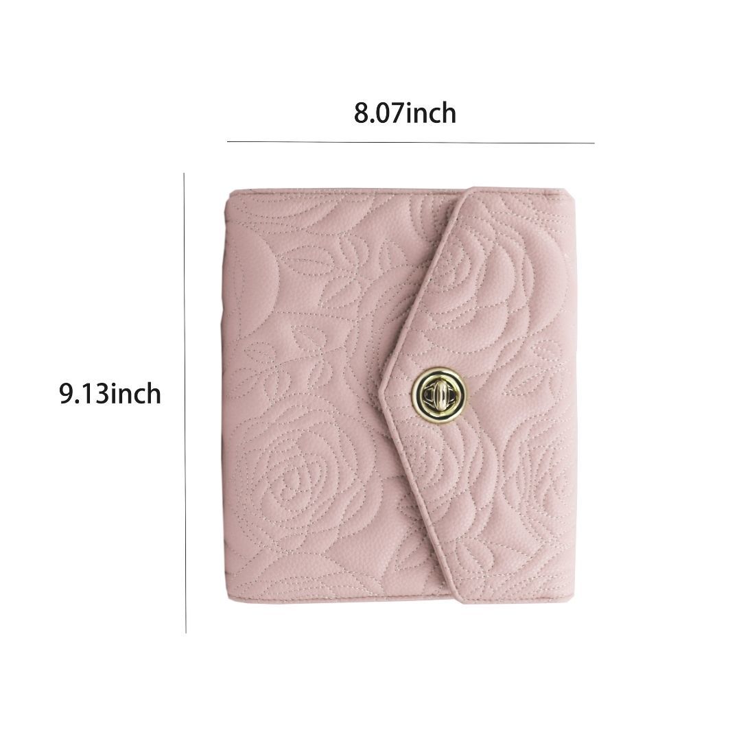 Victoria Simulated Leather Rings Pink Turnlock Binder - Classic - Includes Chain