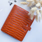 Tiffany Croc Simulated Leather Rings Strap Binder - Brown