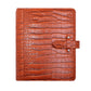 Tiffany Croc Simulated Leather Rings Strap Binder - Brown