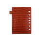 Tiffany Croc Simulated Leather Rings Strap Binder - Brown