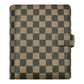 Checkered Simulated Leather Rings Brown Snap Binder - Fits FC Compact and Personal Inserts