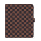 Checkered Simulated Leather Rings Brown Snap Binder - Classic