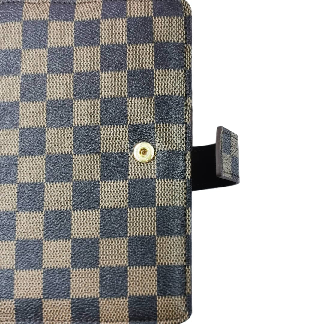Checkered Simulated Leather Rings Brown Snap Binder - Fits FC Compact and Personal Inserts